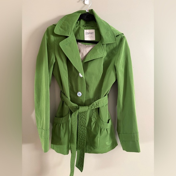 Esprit Green Hooded Trench - Picture 2 of 6